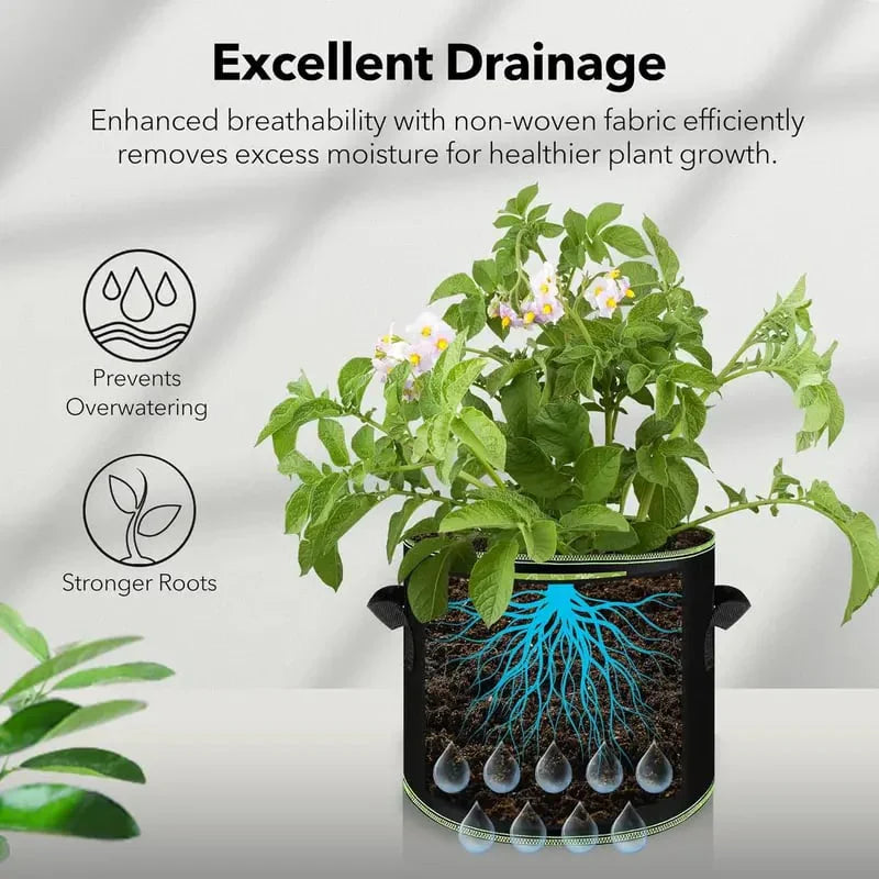 🌱5 Gallon Grow Bags - Heavy Duty Aeration Fabric Pots with Handles