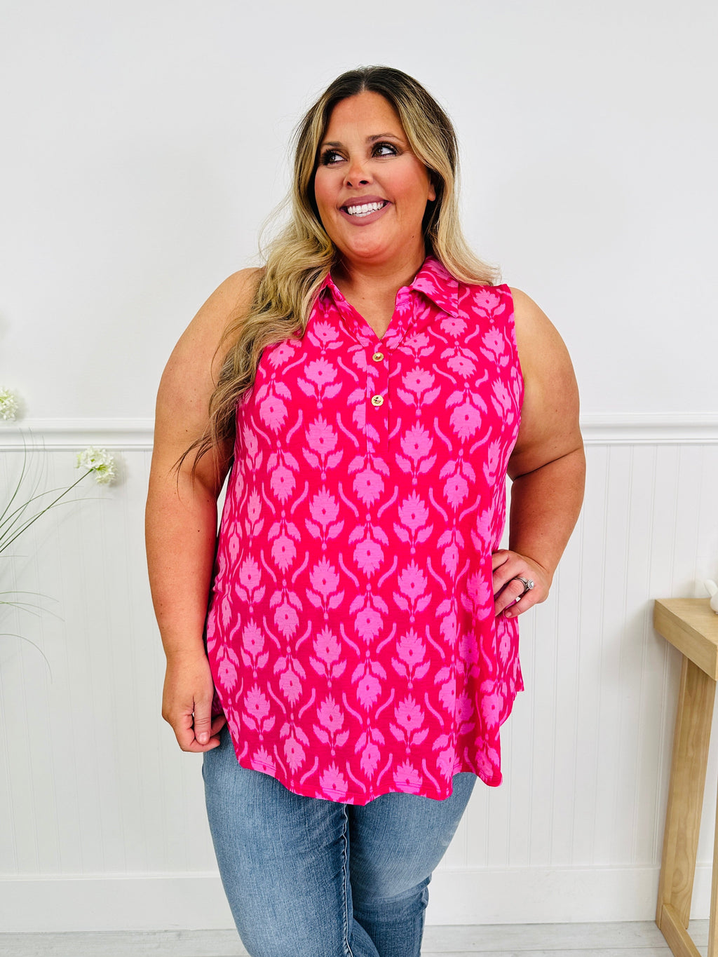 Styled For Summer Tank Top In Boca Raton Print