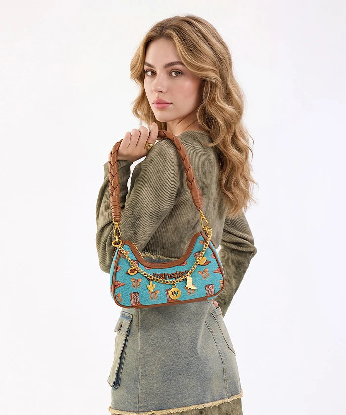 Wrangler Rodeo Icons Braided Handle Shoulder Bag