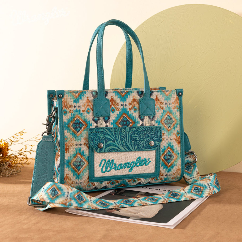 Wrangler Aztec Concealed Carry Canvas Tote Bag Collection
