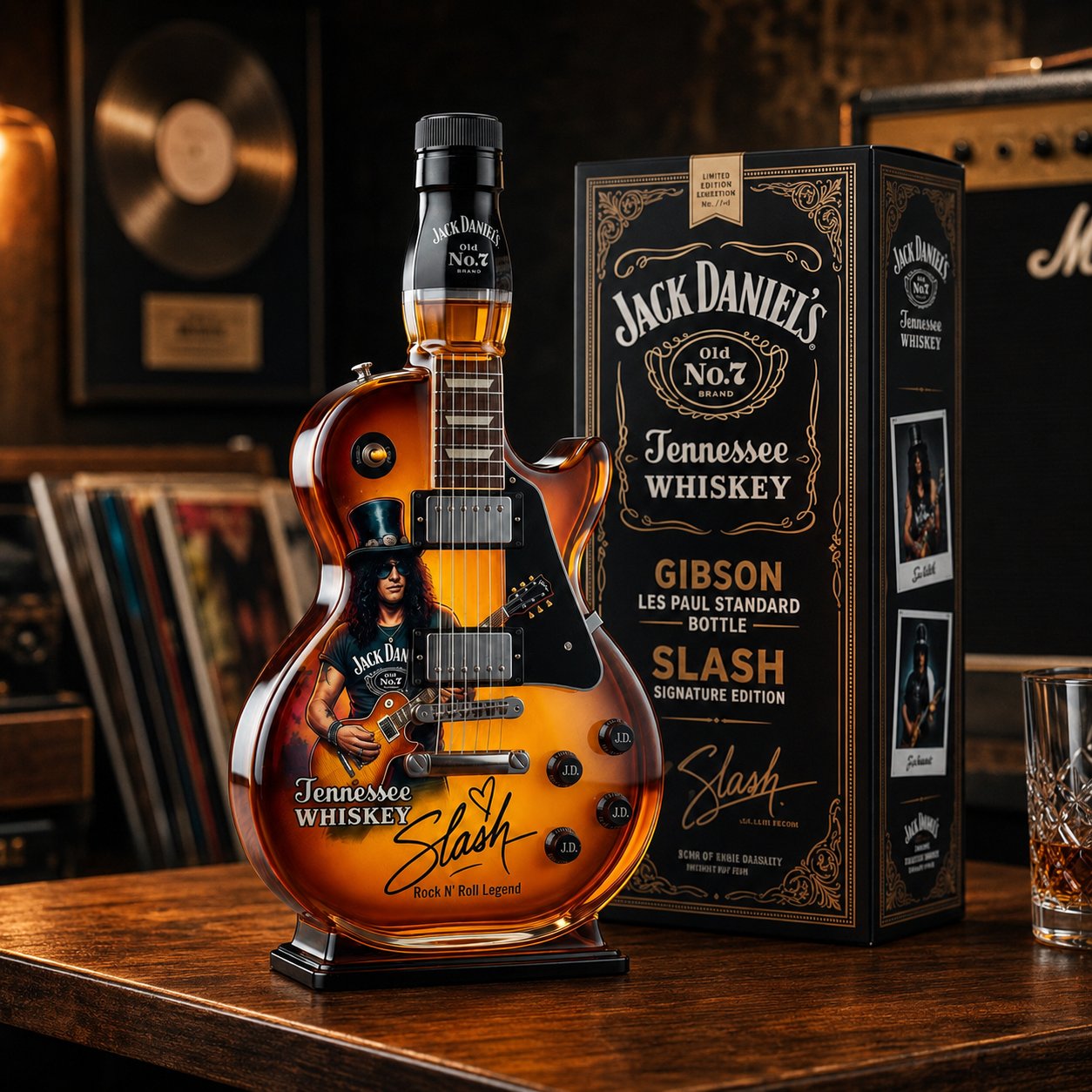 🎁 Father’s Day 49% OFF – 👨‍🎤🤘Appetite for Rock: Vintage Sunburst Guitar Figurine Spirit Bottle🎸✨