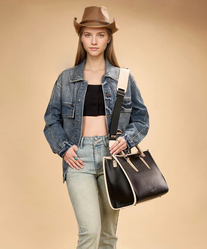 Montana West Vintage Classic Laptop Tote Bag