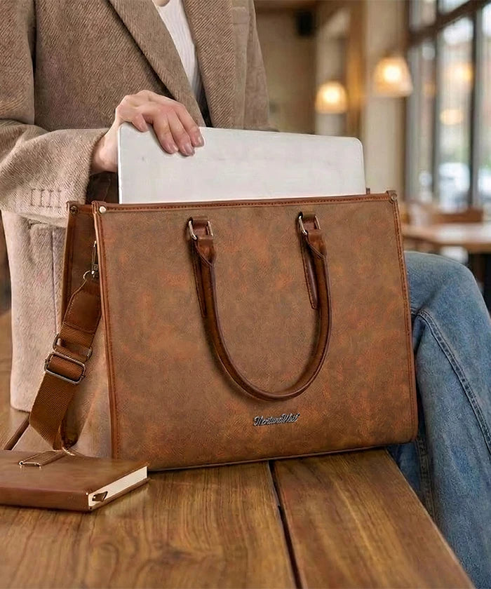 Montana West Vintage Classic Laptop Tote Bag