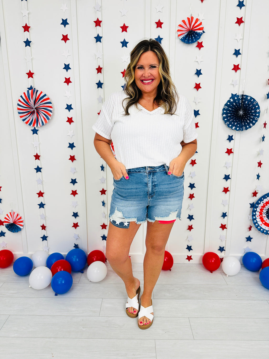 Judy Blue Land of the Free Shorts