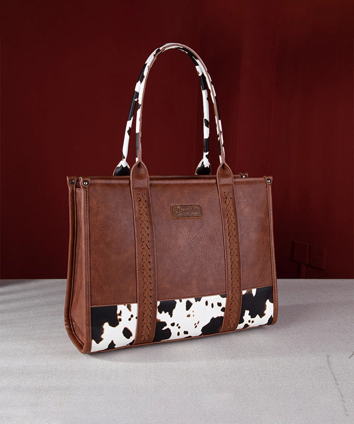 Wrangler Cow Print Crossbody Tote Bag