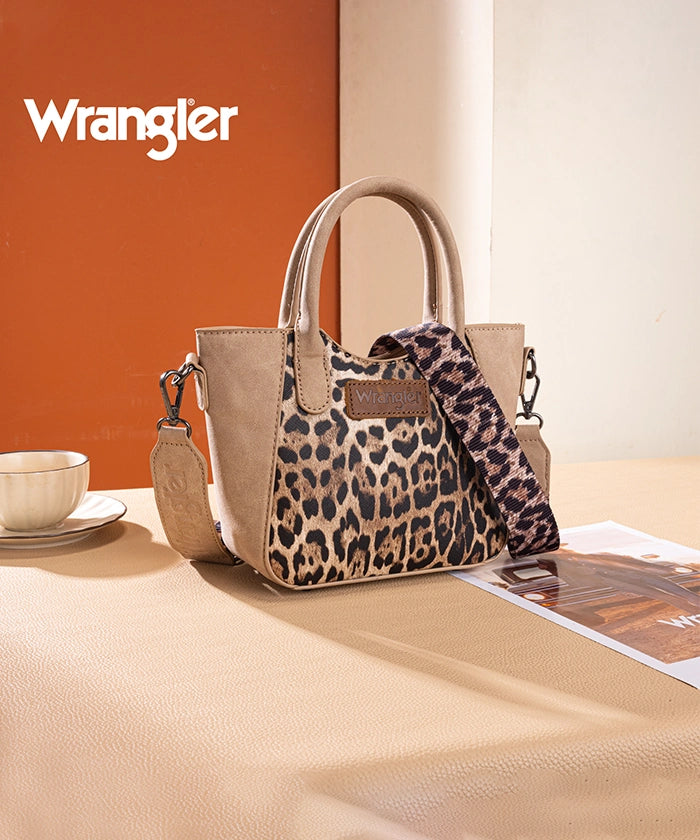 Wrangler Western Rustic Charm Leopard Print Tote Bag