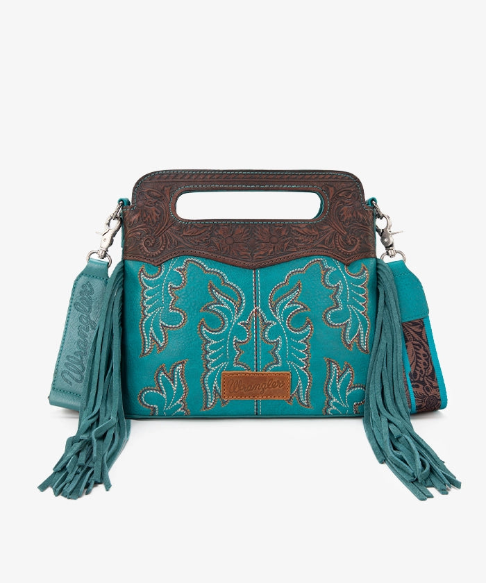 Wrangler Tooled Fringe Crossbody Bag