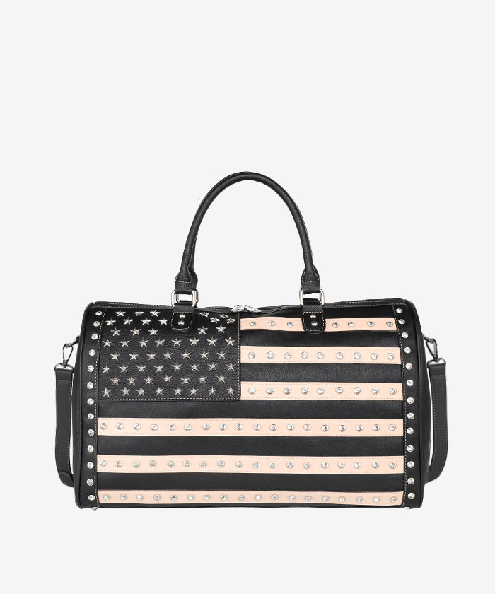 Montana West Studded American Flag Duffle Bag