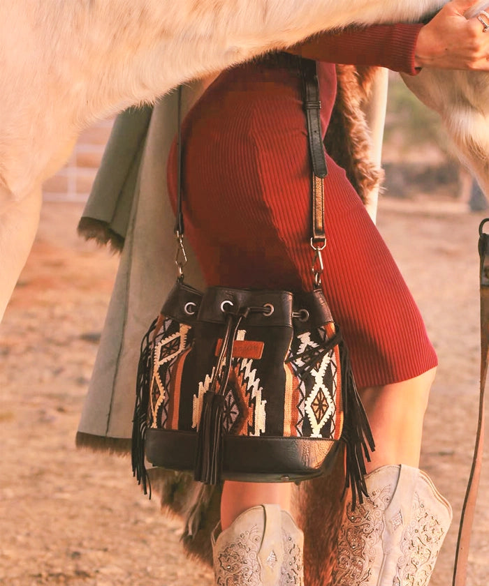 Wrangler Aztec Knitted Bucket Bag Collection