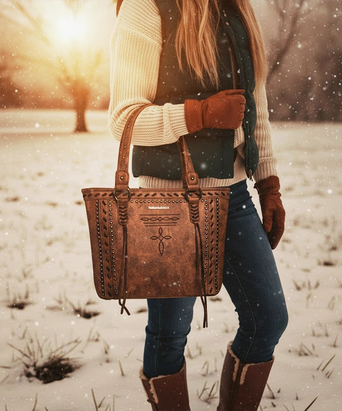 Montana West Cross Stitch Concealed Carry Tote Bag Set