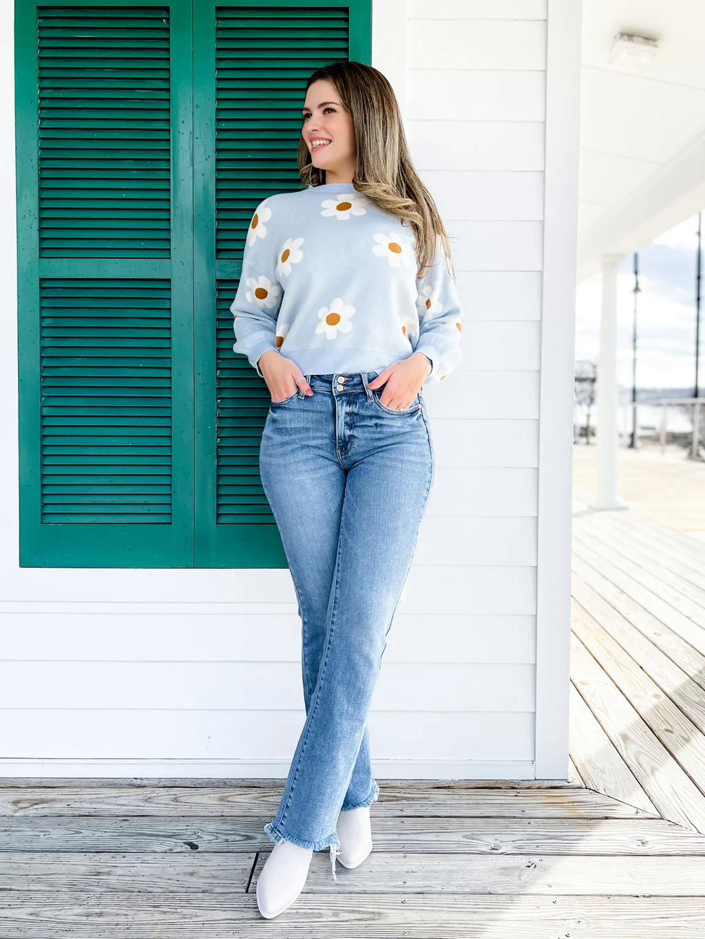 JUDY Vintage Double Button Frayed Hem Bootcut Jeans (Buy 2 Free Shipping)