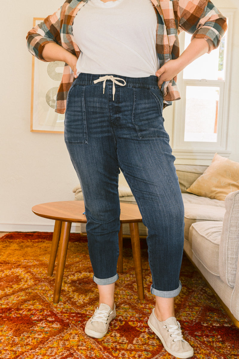 JUDY Stretch Pull On Denim Joggers  (Buy 2 Free Shipping)