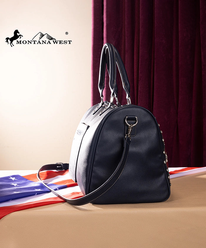 Montana West Studded American Flag Duffle Bag
