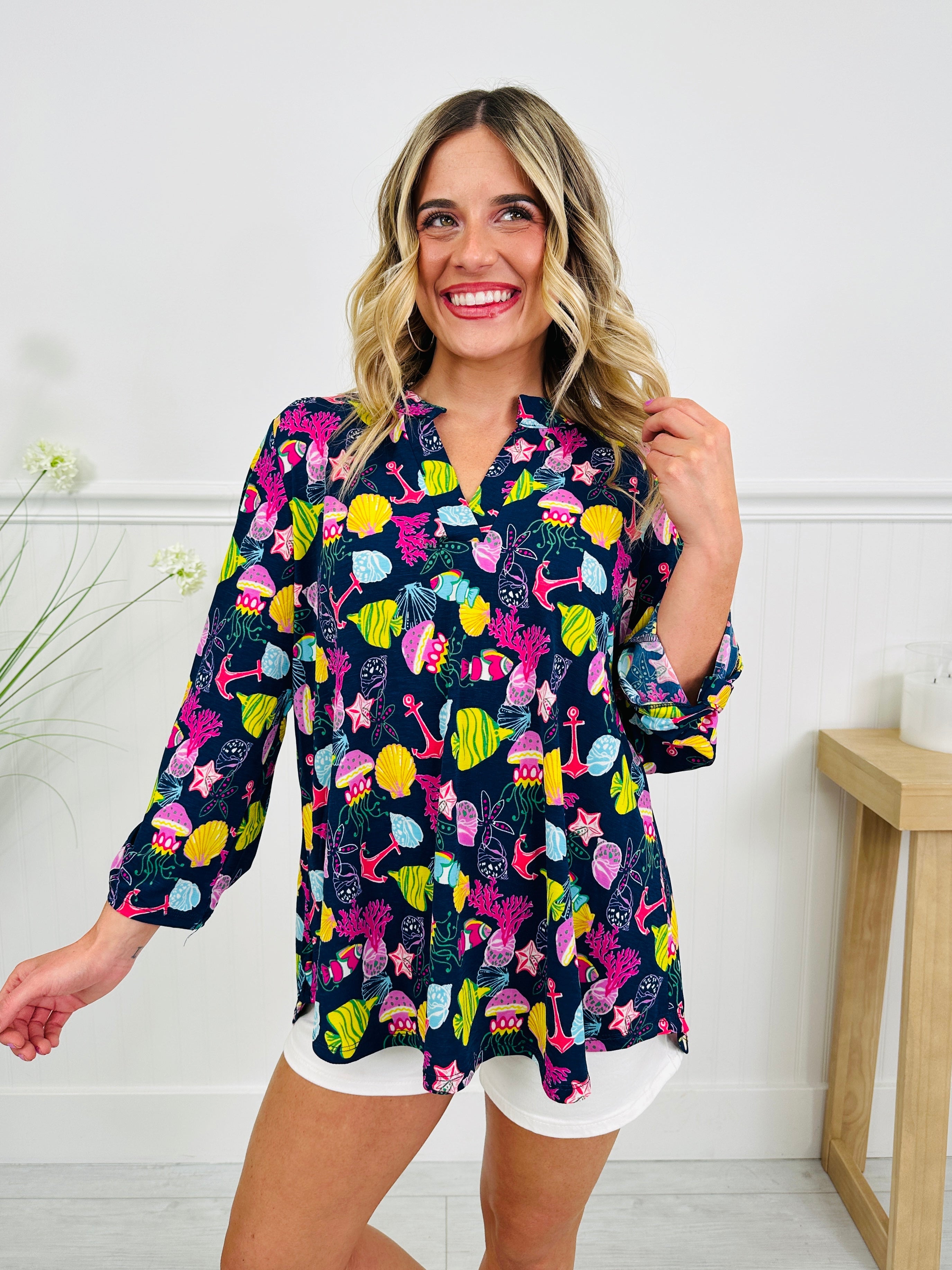 Sweet Like Spring Top in Nantucket Print