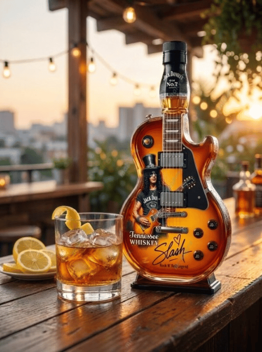 🎁 Father’s Day 49% OFF – 👨‍🎤🤘Appetite for Rock: Vintage Sunburst Guitar Figurine Spirit Bottle🎸✨