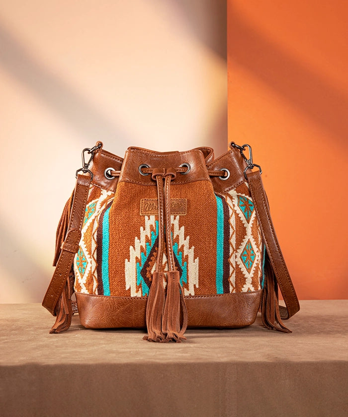 Wrangler Aztec Knitted Bucket Bag Collection