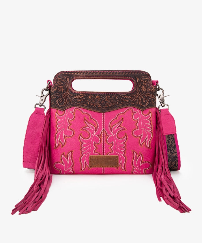 Wrangler Tooled Fringe Crossbody Bag
