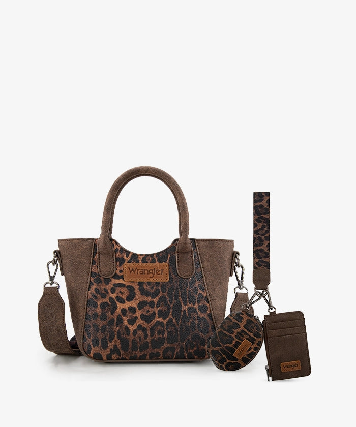 Wrangler Western Rustic Charm Leopard Print Tote Bag