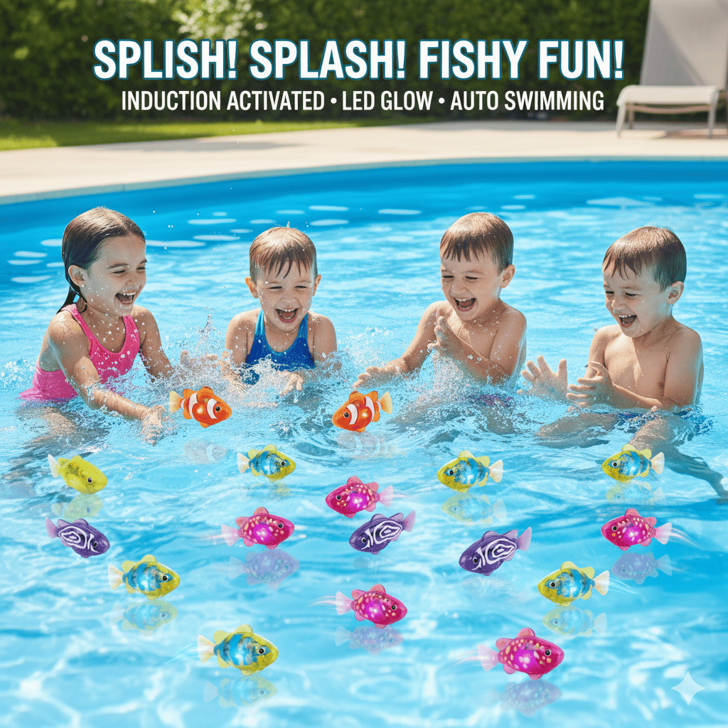 🐟Electronic Pet Fish Bath Toy | LED Light Up | Auto-Swimming Bath Toy