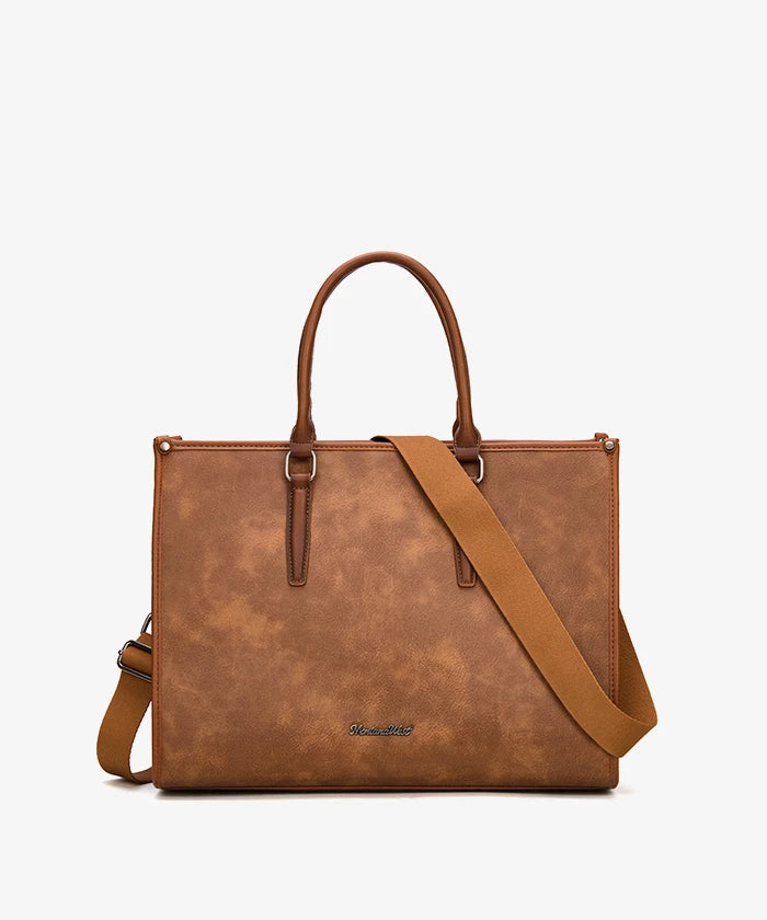 Montana West Vintage Classic Laptop Tote Bag