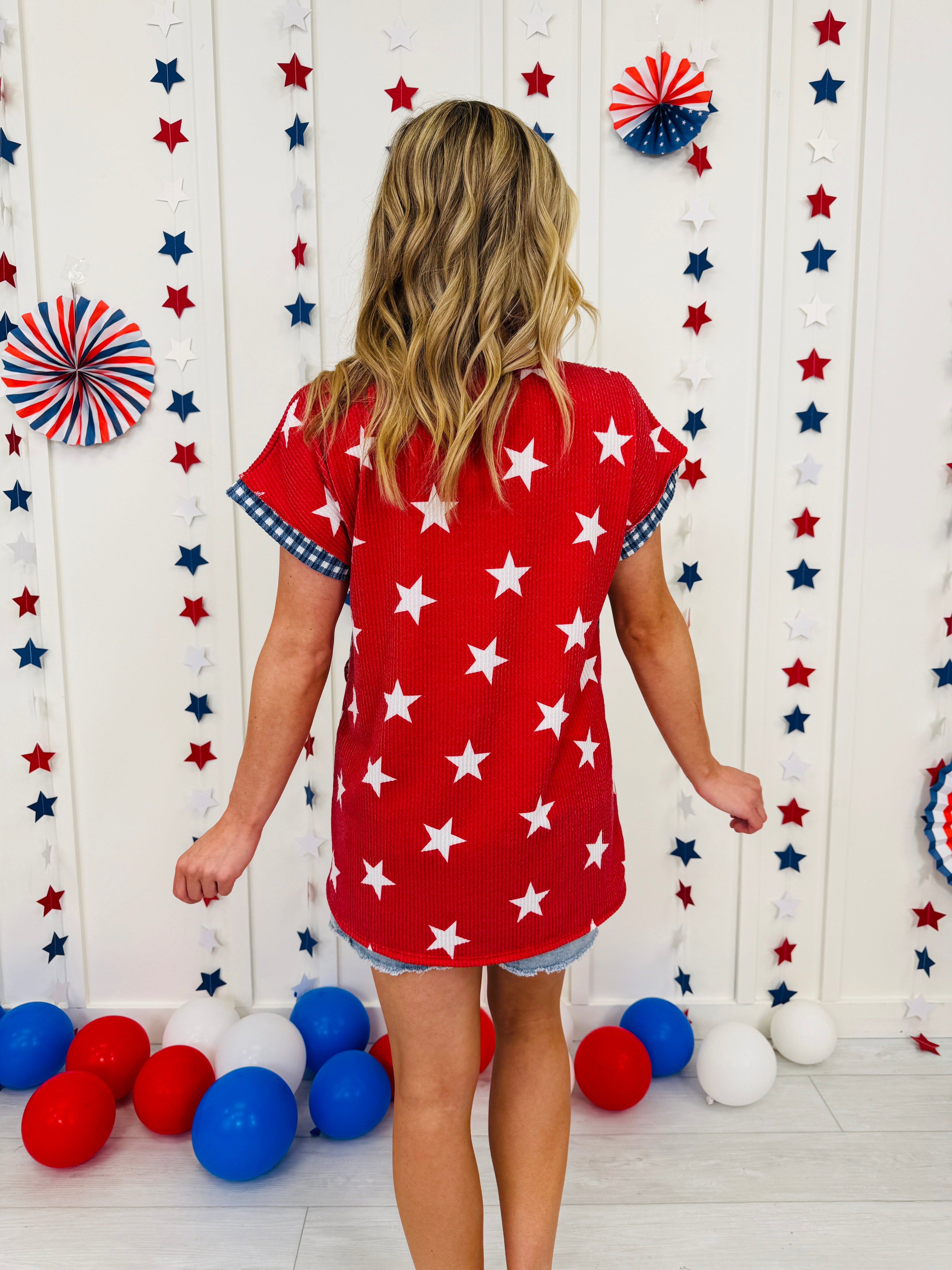 Red, White, and Cute Top in Multiple Colors