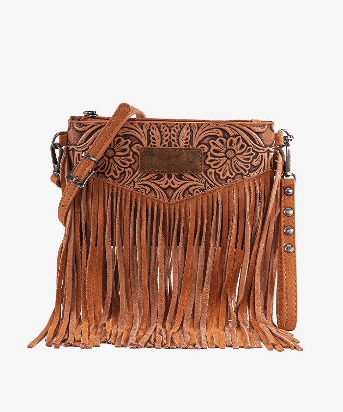 Wrangler Vintage Floral Western Fringe Crossbody Bag