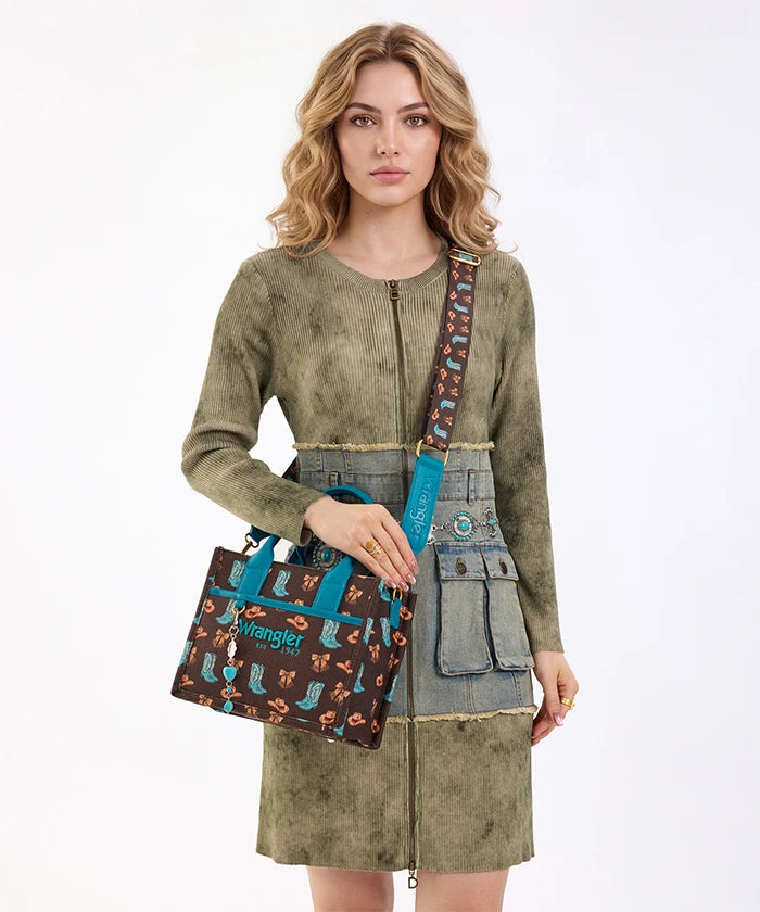 Wrangler Rodeo Icons Canvas Tote Bag