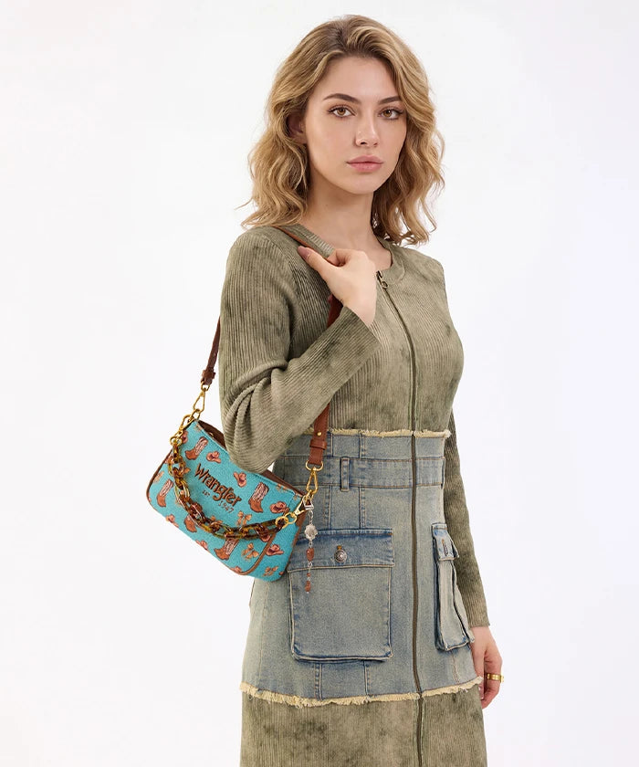 Wrangler Rodeo Icons Western Baguette Shoulder Bag