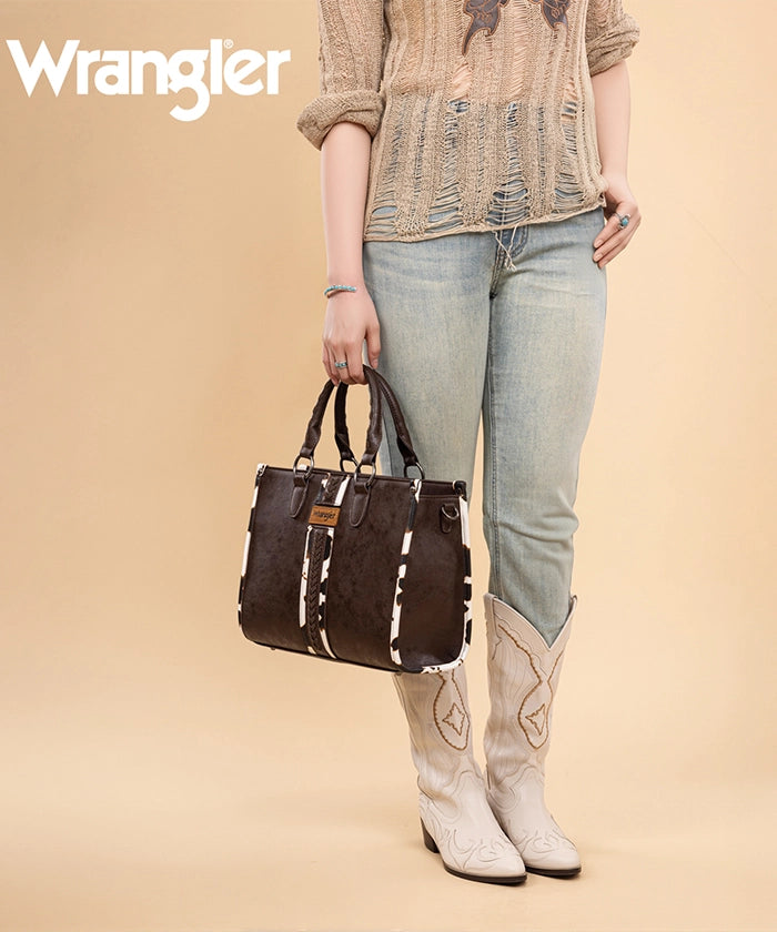 Wrangler Print Whipstitch Concealed Carry Tote Bag
