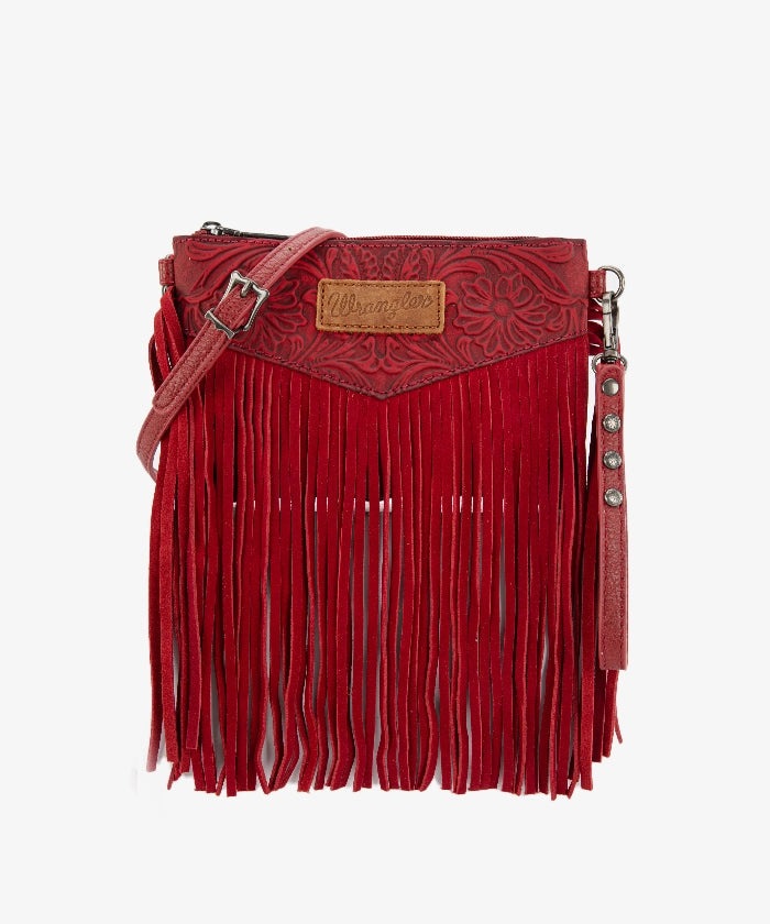 Wrangler Vintage Floral Western Fringe Crossbody Bag