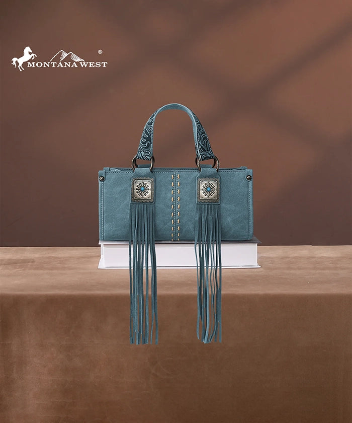 Montana West Western Fringe Concho Mini Crossbody Bag