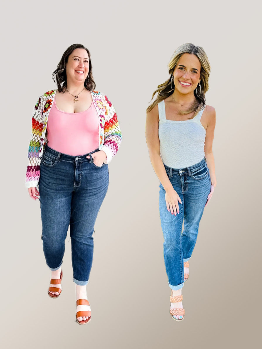 JUDY Tummy Control Cuffed Slim Fit Jeans (Buy 2 Free Shipping)