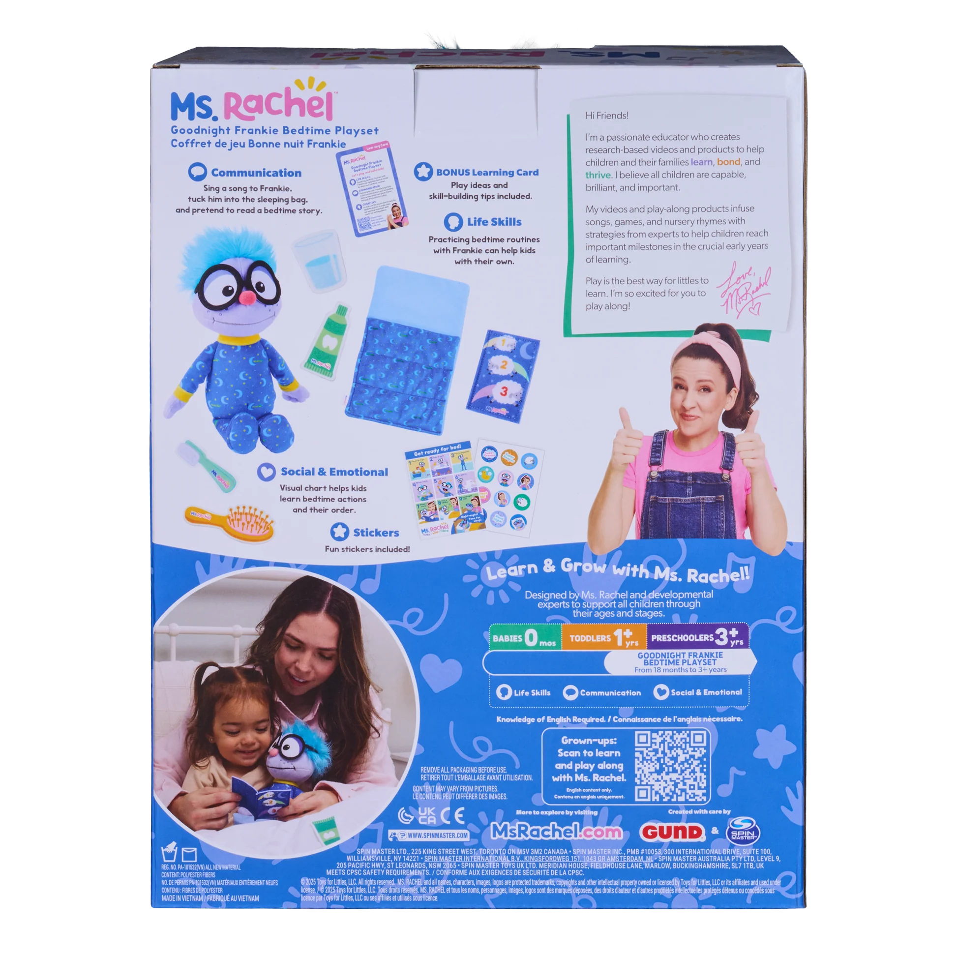 Ms. Rachel Goodnight Frankie Bedtime Playset