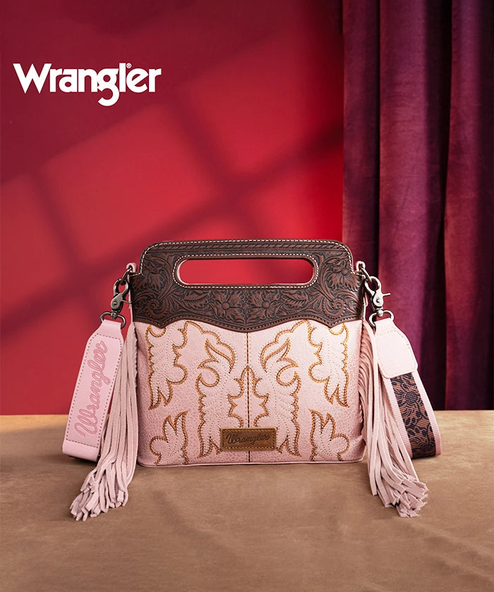 Wrangler Tooled Fringe Crossbody Bag