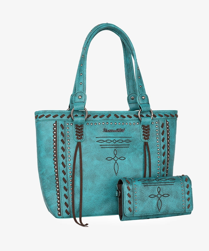 Montana West Cross Stitch Concealed Carry Tote Bag Set