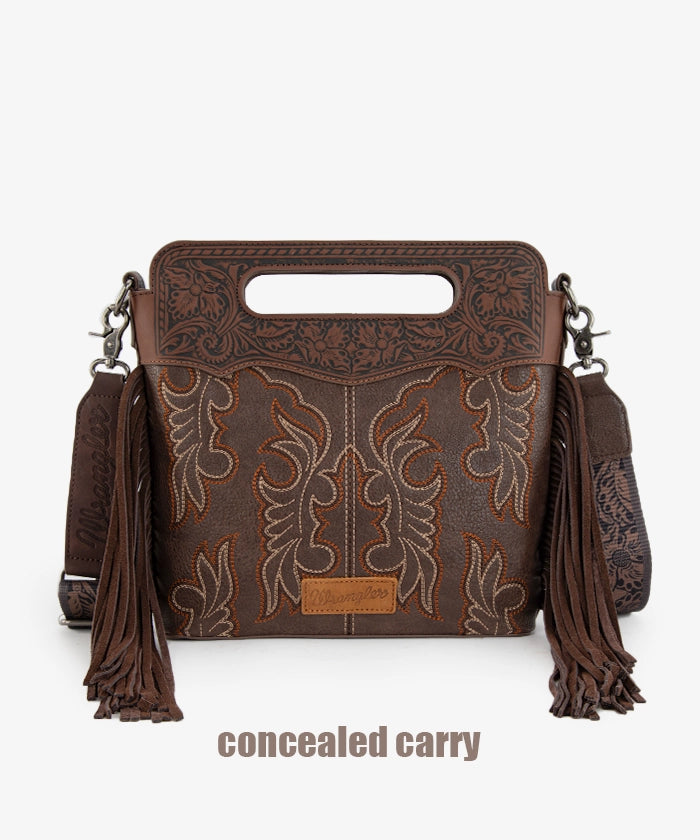 Wrangler Tooled Fringe Crossbody Bag