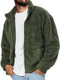 Men's Solid Color Polar Fleece Jacket