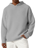 Men's Everyday Casual Solid Color Knitted Hooded Sweater