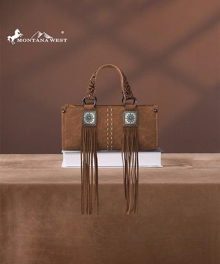 Montana West Western Fringe Concho Mini Crossbody Bag