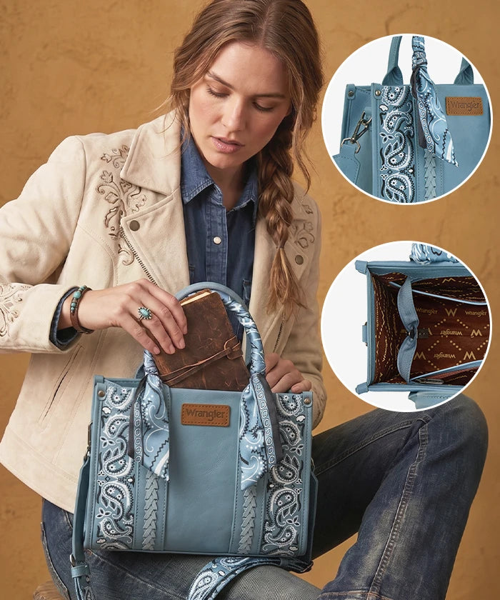 Wrangler Western Desert Paisley Tote Bag