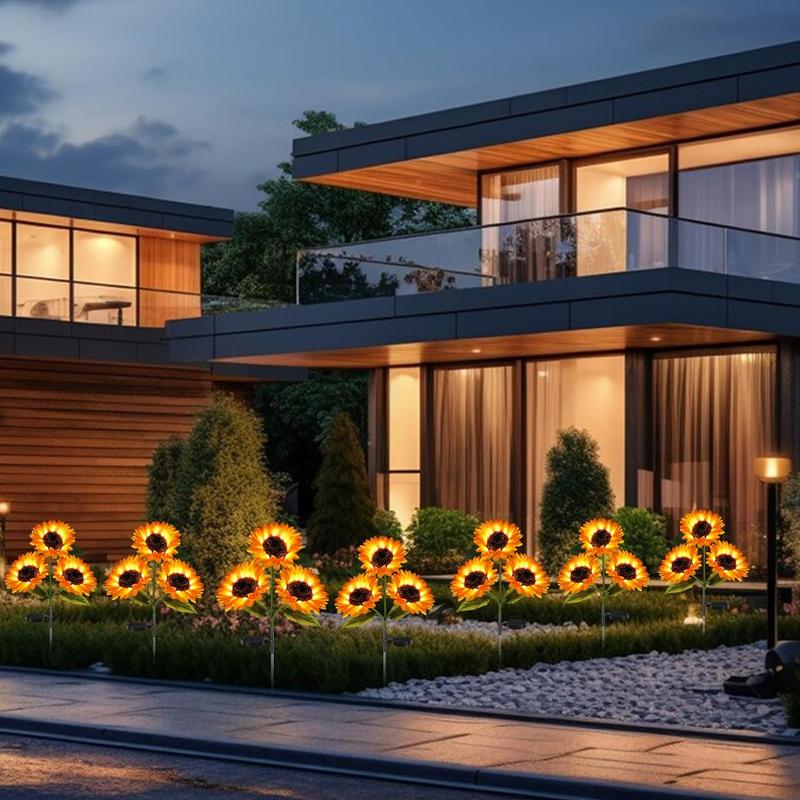 🔥🌻Solar LED Sunflower Garden Lights, Realistic Night Glow for Yard, Lawn, Patio and Porch Decoration, Wate0rproof IP65🔥