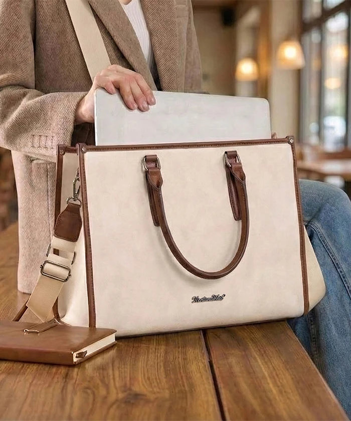 Montana West Vintage Classic Laptop Tote Bag