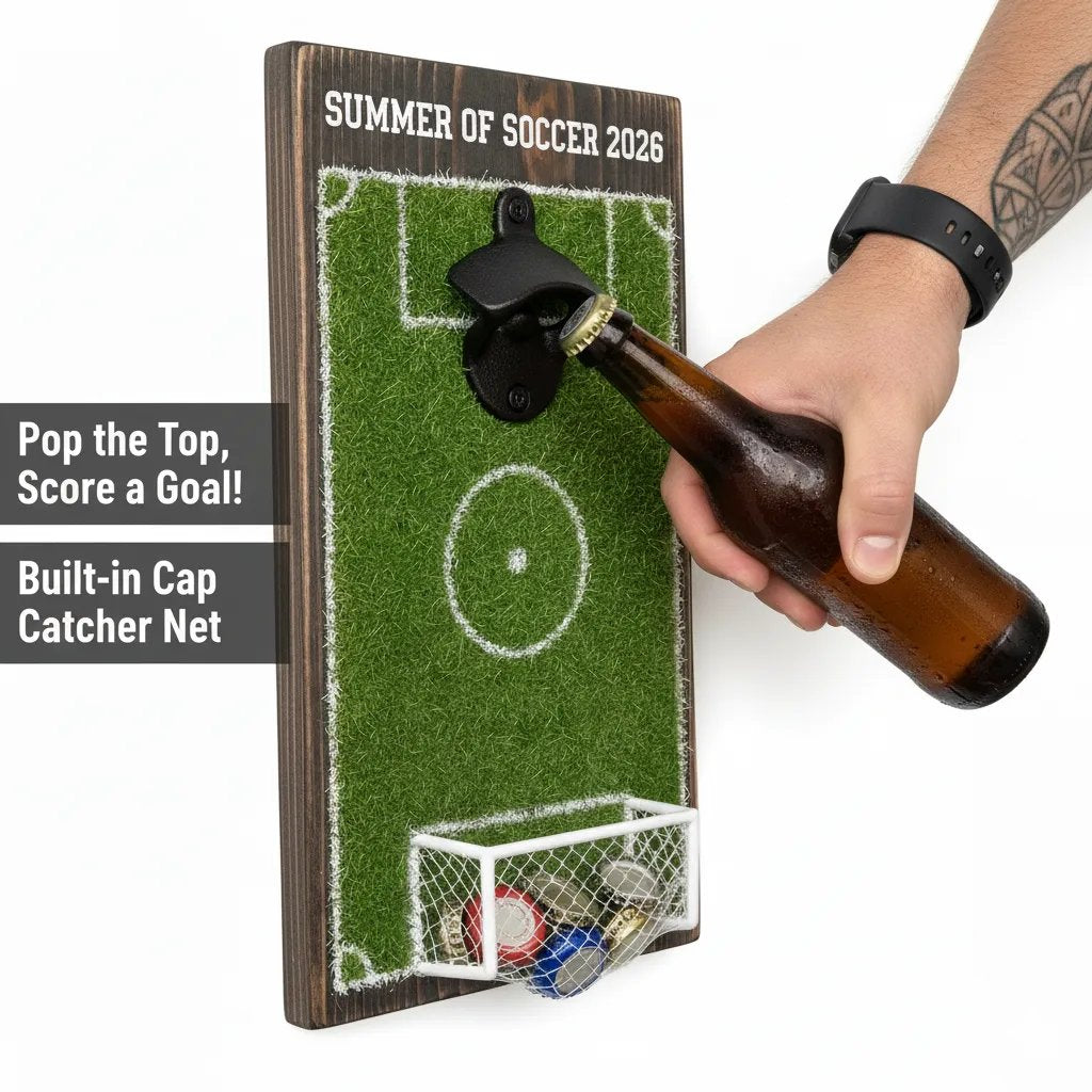 ⚽🔥 SUMMER OF SOCCER 2026 – Bottle Opener Soccer Field Shape 🍻🏆