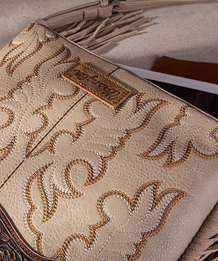 Wrangler Tooled Fringe Crossbody Bag