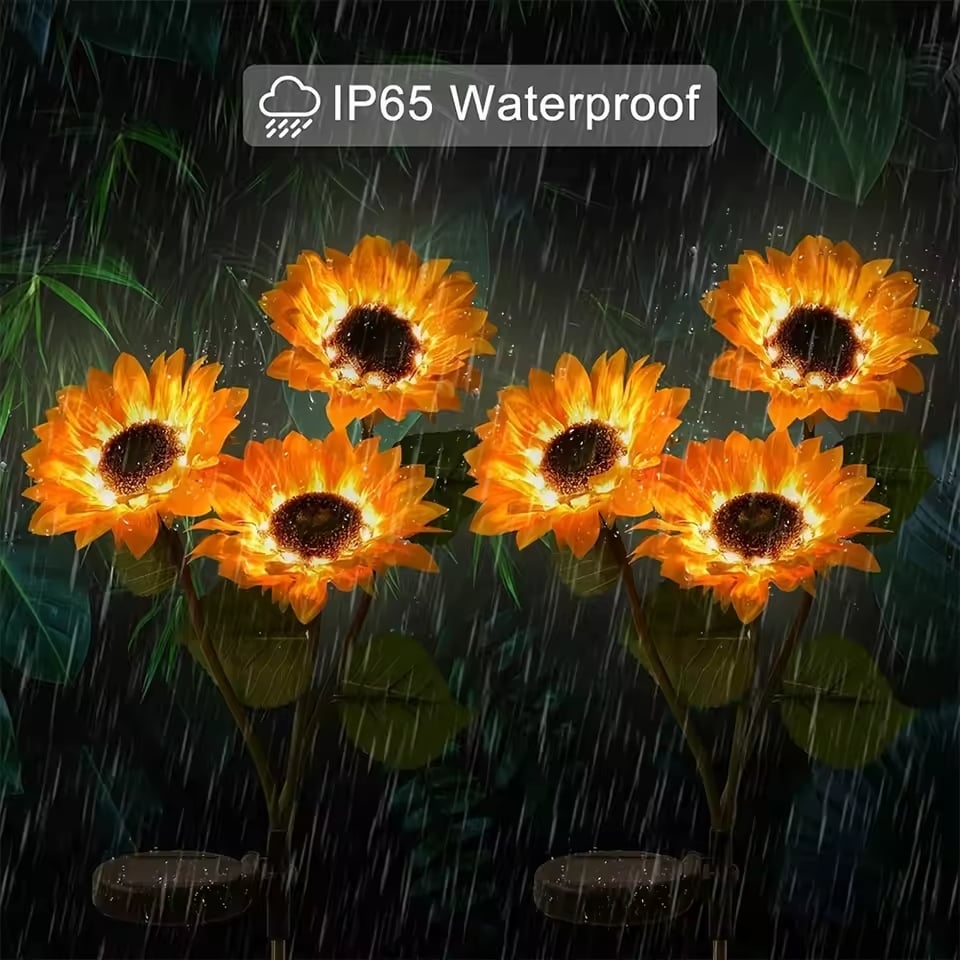 🔥🌻Solar LED Sunflower Garden Lights, Realistic Night Glow for Yard, Lawn, Patio and Porch Decoration, Wate0rproof IP65🔥