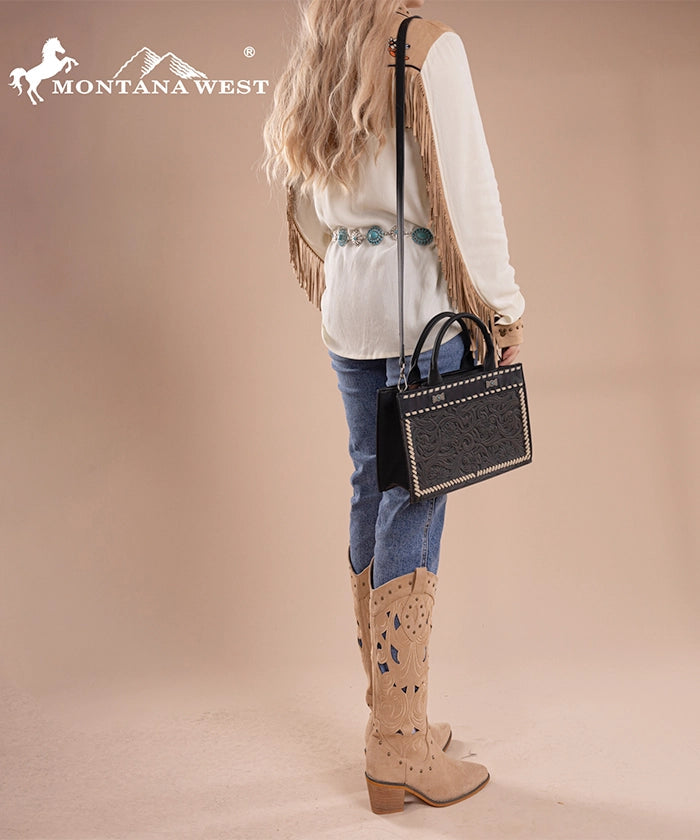 Montana West Floral Tooled Tote Bag Collection