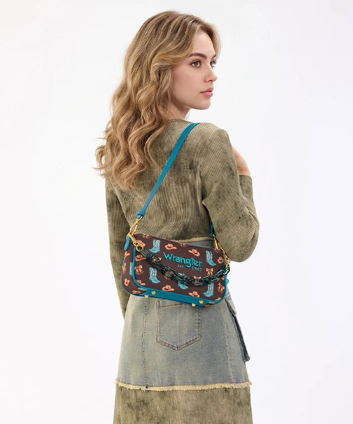 Wrangler Rodeo Icons Western Baguette Shoulder Bag