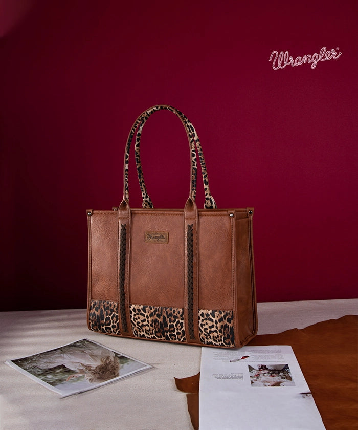Wrangler Cow Print Crossbody Tote Bag