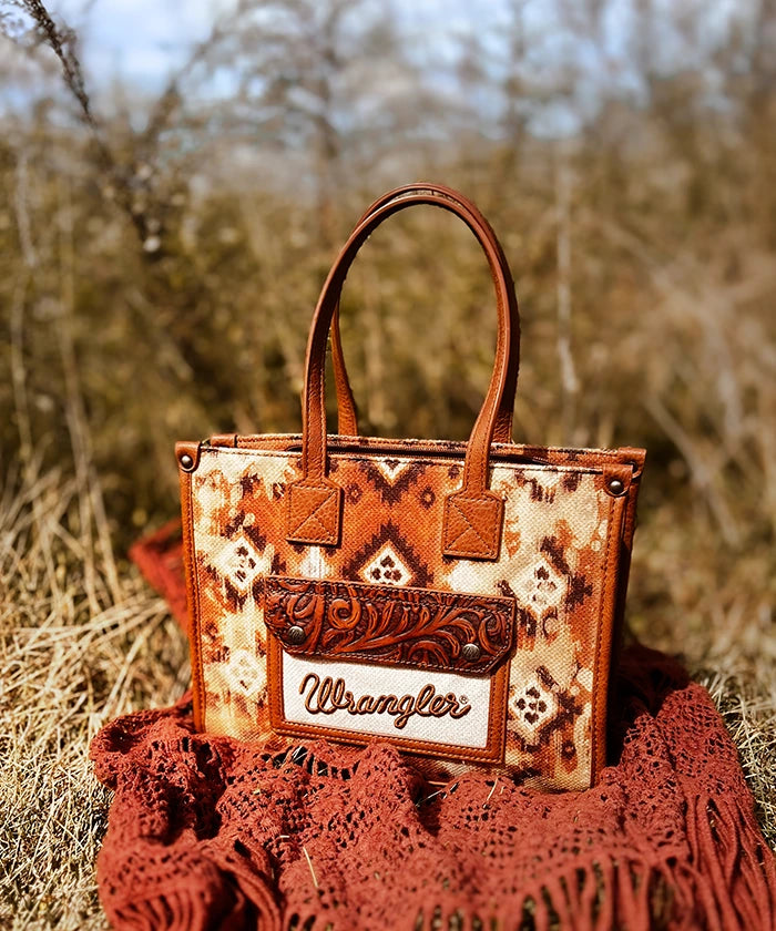 Wrangler Aztec Concealed Carry Canvas Tote Bag Collection