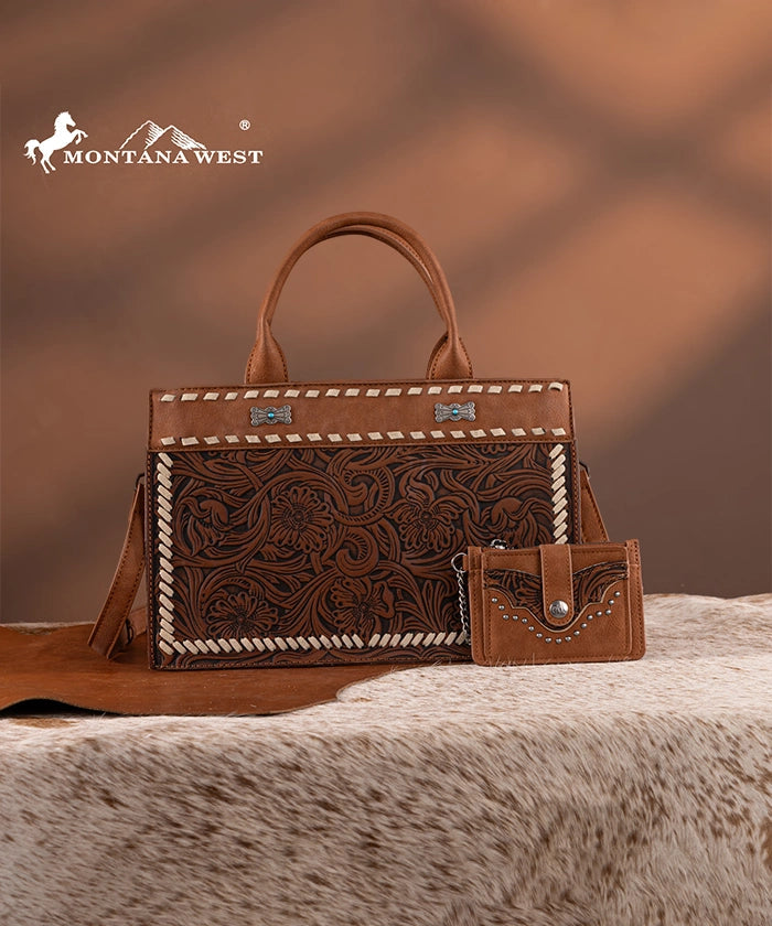 Montana West Floral Tooled Tote Bag Collection